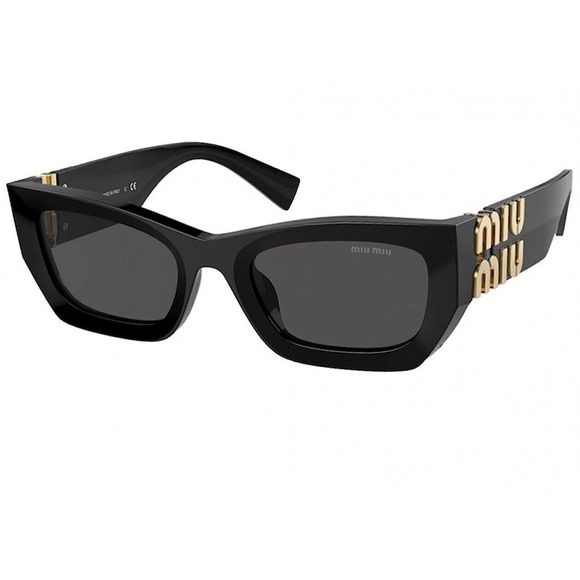 Miu Miu Sunglasses MU 09WS 1ABS0 Black Gold Dark Grey Lens Women Authentic main image 9